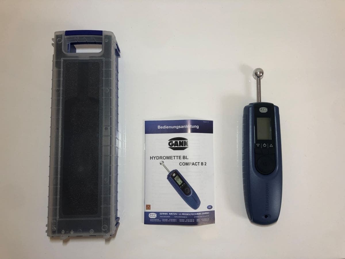 Die GANN HYDROMETTE BL COMPACT B 2 mit praktischer Verpackung, Anleitung und 9V-Batterie im Test
