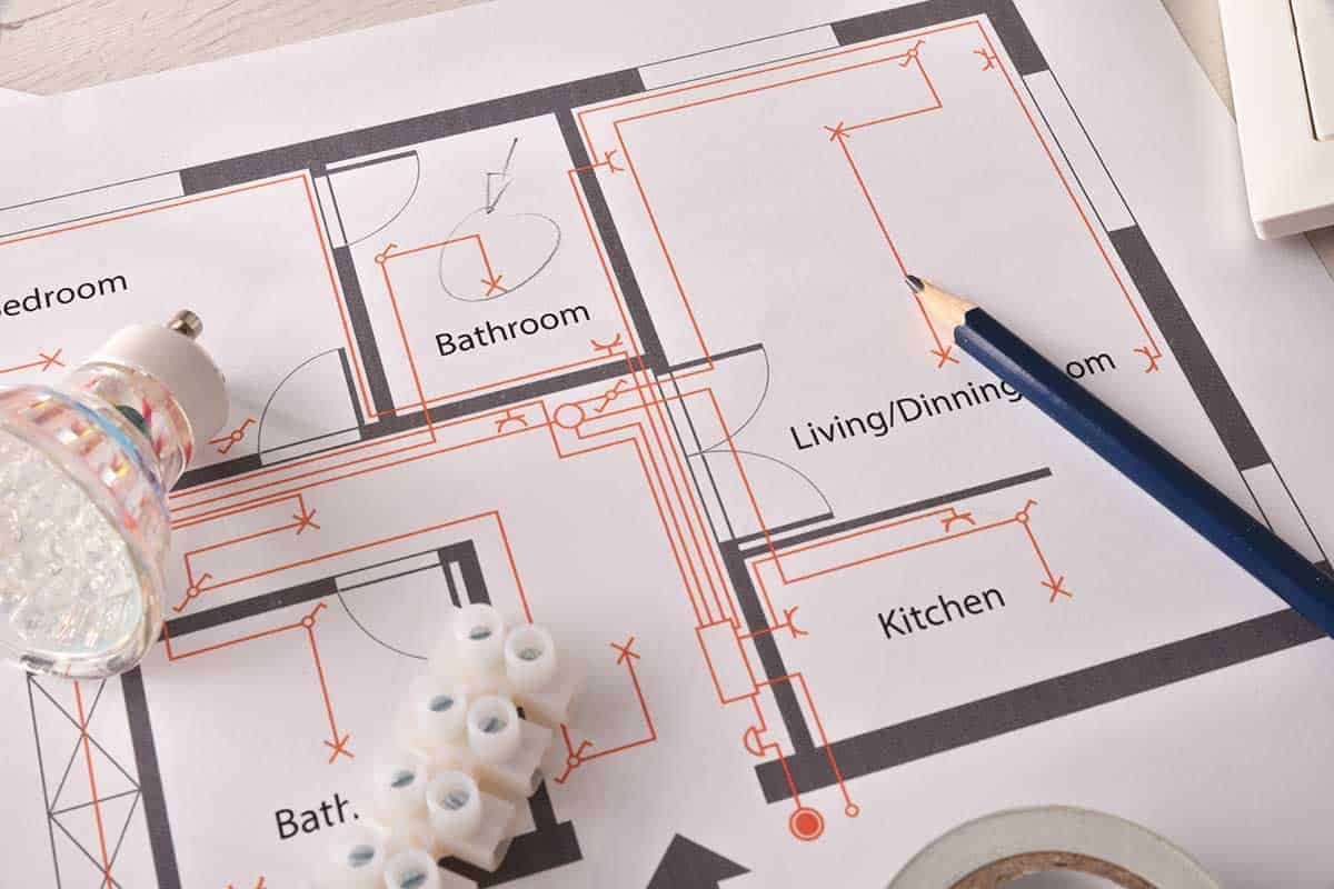 Ein Plan der Elektroinstallation eines Hauses